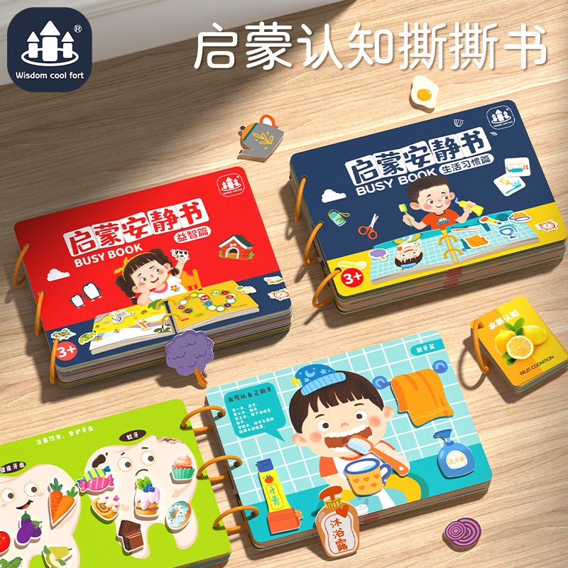 Quiet Book Early Education Velcro 1 Children 2-3 Years Old Baby Montessori Cognition One Year Old Baby Tear Educational Toys - Image 2